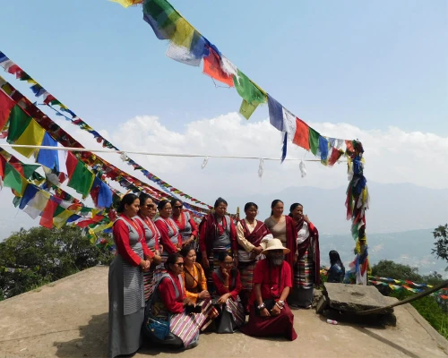 Celebrating The Local Festival In Nagarjun Hill