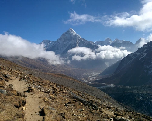 Descending View From Gokyo Valley