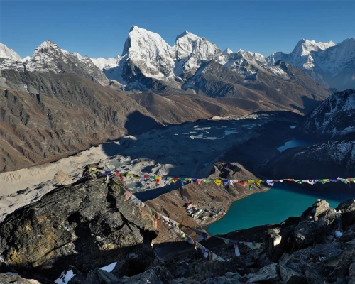 Gokyo Lake And Valley From Gokyo Ri