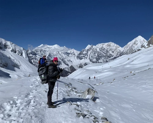 Just After The Larke Pass In Manaslu Trek