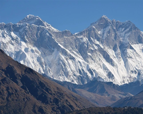 Mt Everest And Mt Lotse From Everest View Hotel 