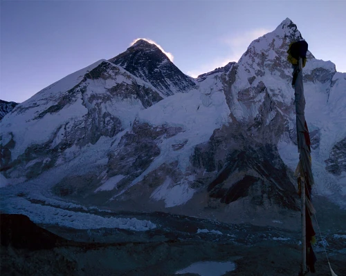 Mt Everest And Nupse Early View From Kalapatthar