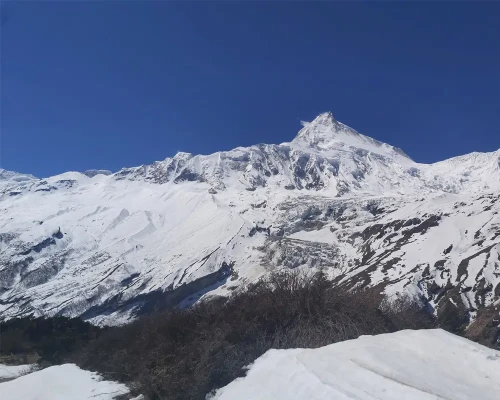 Mt Manaslu From Samagaun
