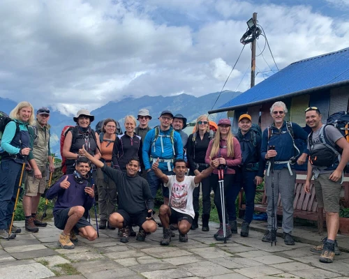 Our Group Are Ready To Hike In Barpak