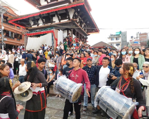 Playing Typical Instruments During Festival Time