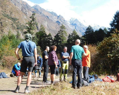 Rest During Hike Around Helambu Trek