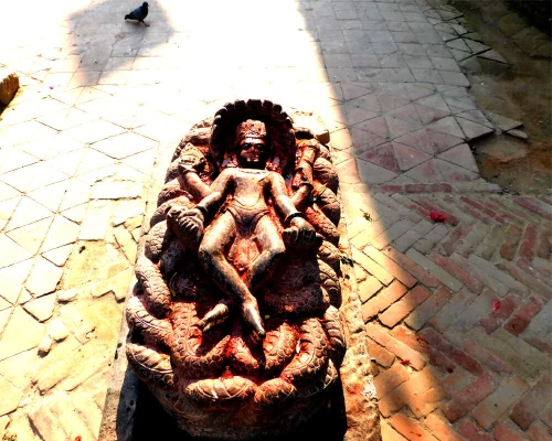 Statu Of Sleeping Bishnu