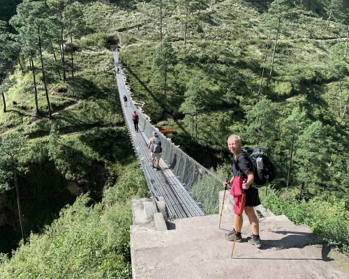 Suspension Bridge In Manaslu Trek