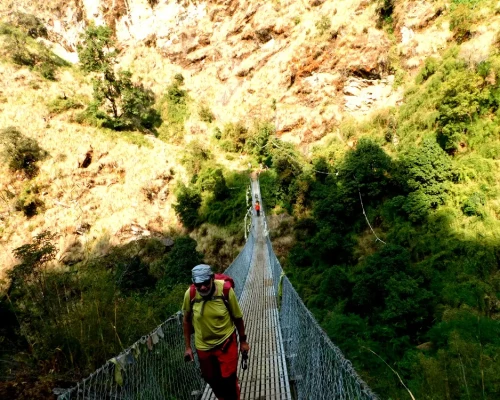 Suspenssion Bridge To Thulo Syabru