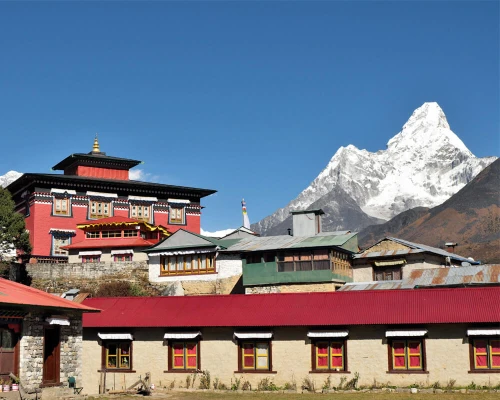 Tengboche Monastry And Mt Aama Dablam