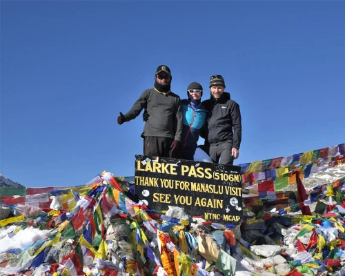 Top Of The Manaslu Circuit Trek, Larkya La ()